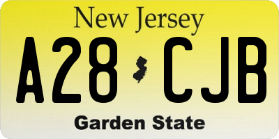 NJ license plate A28CJB