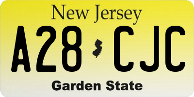 NJ license plate A28CJC