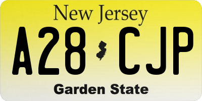 NJ license plate A28CJP