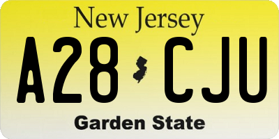 NJ license plate A28CJU