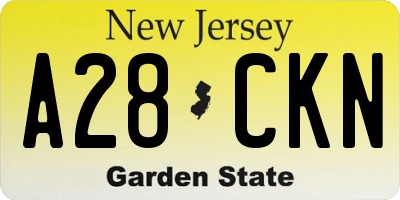 NJ license plate A28CKN