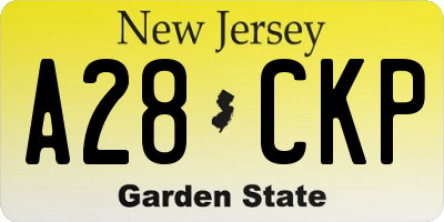 NJ license plate A28CKP