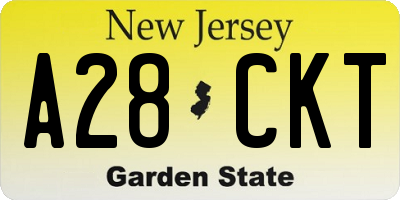 NJ license plate A28CKT
