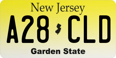 NJ license plate A28CLD