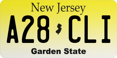 NJ license plate A28CLI