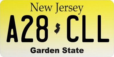 NJ license plate A28CLL