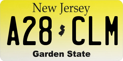 NJ license plate A28CLM