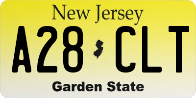 NJ license plate A28CLT