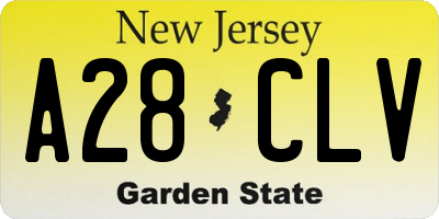 NJ license plate A28CLV