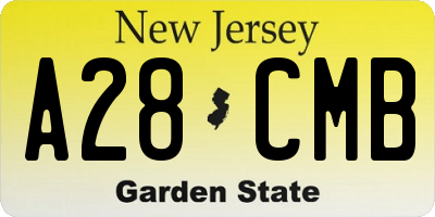 NJ license plate A28CMB
