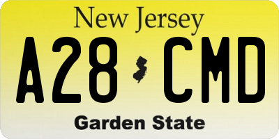 NJ license plate A28CMD
