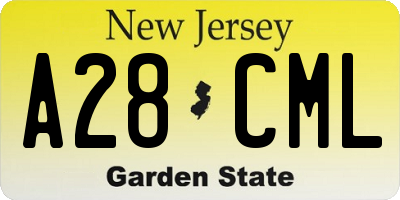 NJ license plate A28CML