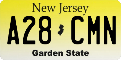 NJ license plate A28CMN