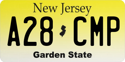 NJ license plate A28CMP