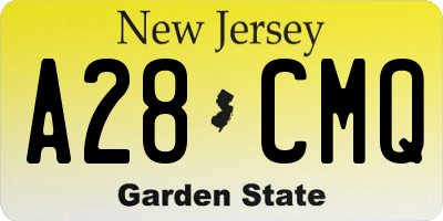 NJ license plate A28CMQ