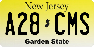 NJ license plate A28CMS