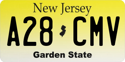 NJ license plate A28CMV