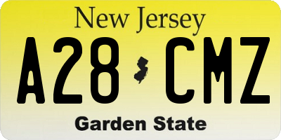 NJ license plate A28CMZ