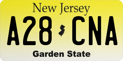 NJ license plate A28CNA