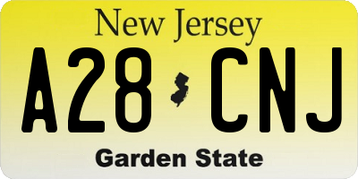 NJ license plate A28CNJ