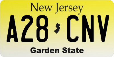 NJ license plate A28CNV