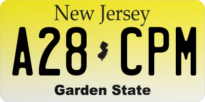 NJ license plate A28CPM