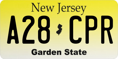 NJ license plate A28CPR
