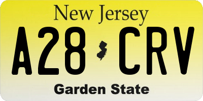 NJ license plate A28CRV