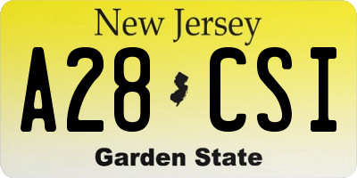 NJ license plate A28CSI