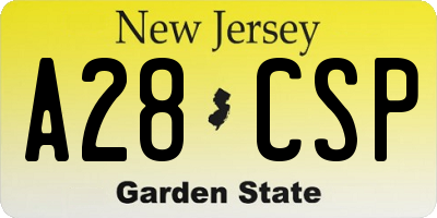 NJ license plate A28CSP