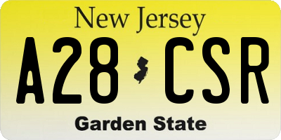 NJ license plate A28CSR