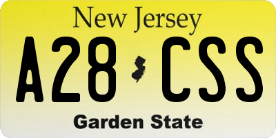 NJ license plate A28CSS