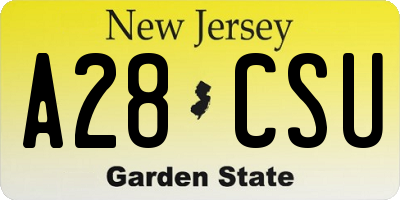 NJ license plate A28CSU