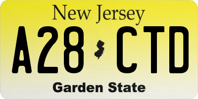 NJ license plate A28CTD