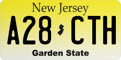 NJ license plate A28CTH