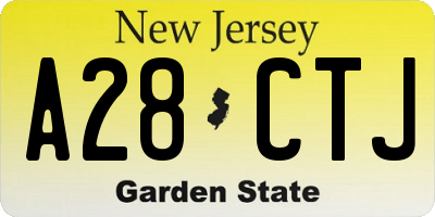 NJ license plate A28CTJ