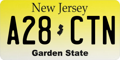 NJ license plate A28CTN