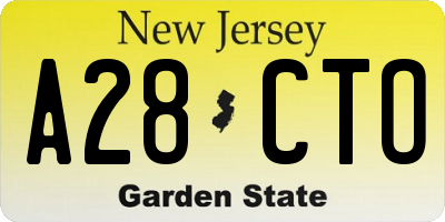 NJ license plate A28CTO