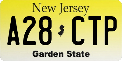 NJ license plate A28CTP