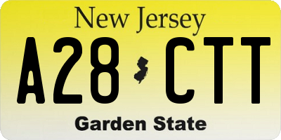 NJ license plate A28CTT