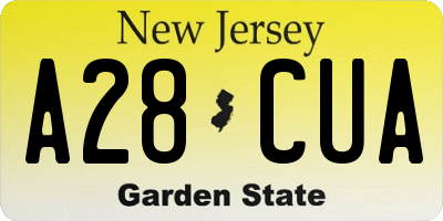 NJ license plate A28CUA
