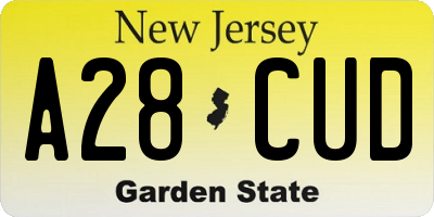 NJ license plate A28CUD