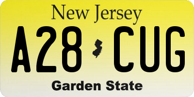 NJ license plate A28CUG