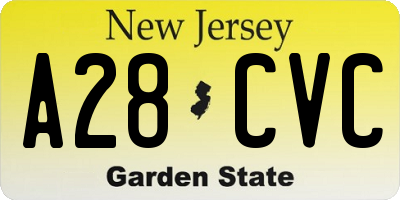 NJ license plate A28CVC