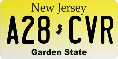 NJ license plate A28CVR