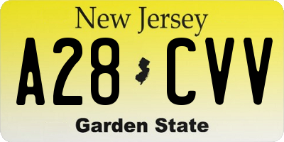 NJ license plate A28CVV