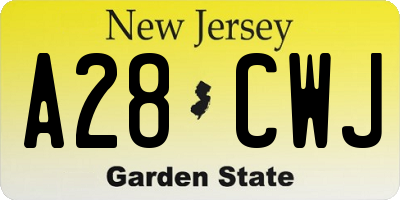 NJ license plate A28CWJ