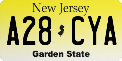 NJ license plate A28CYA