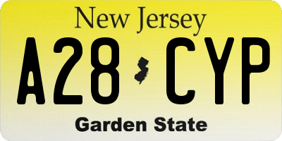 NJ license plate A28CYP