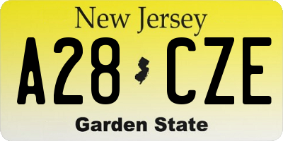 NJ license plate A28CZE